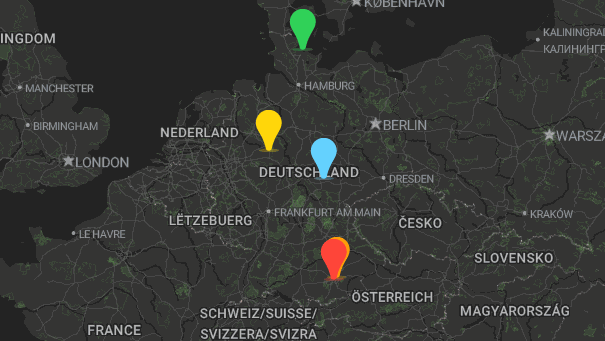 Map of company locations