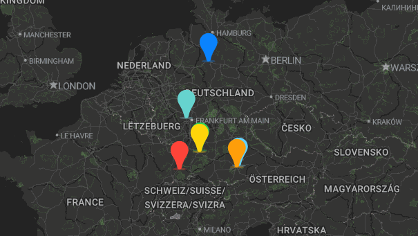 Map of company locations