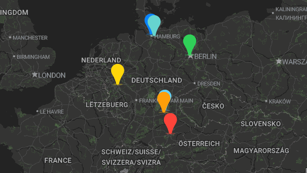Map of company locations