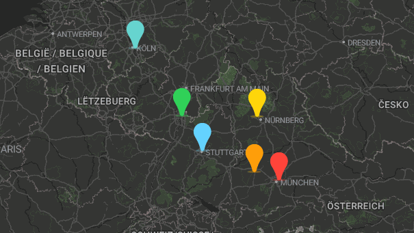 Map of company locations