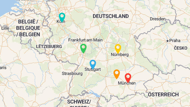 Map of company locations