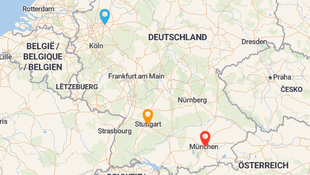 Map of company locations