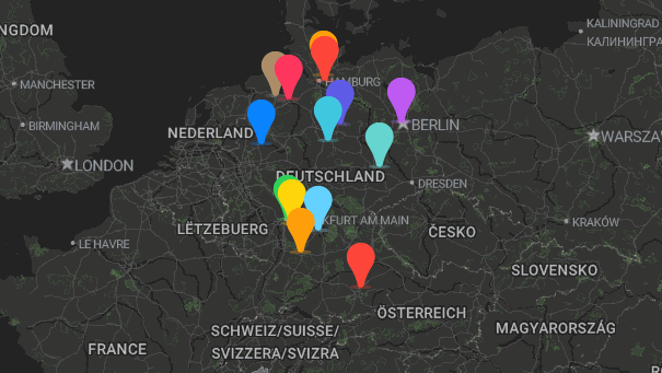 Map of company locations