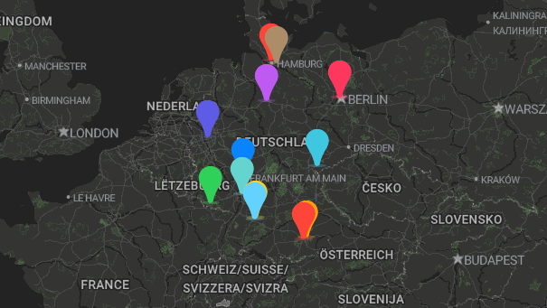 Map of company locations