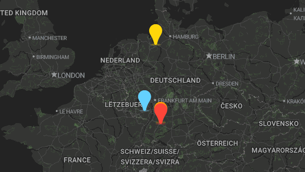 Map of company locations