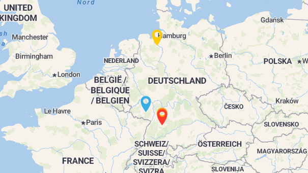Map of company locations