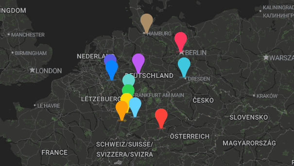 Map of company locations
