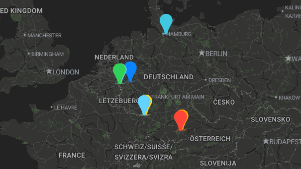 Map of company locations