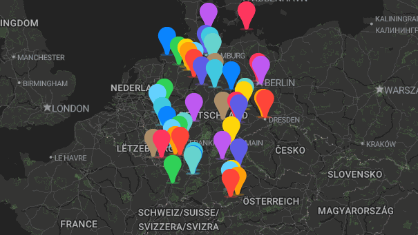 Map of company locations