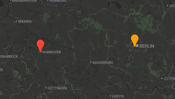 Map of company locations