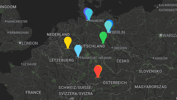 Map of company locations