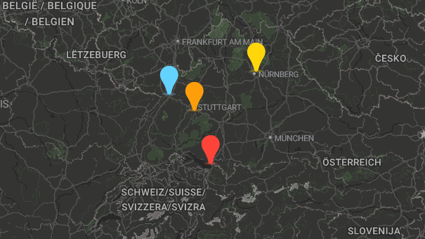 Map of company locations
