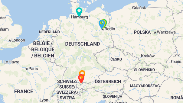 Map of company locations