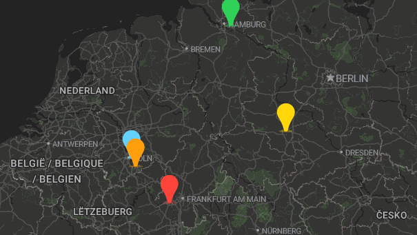 Map of company locations