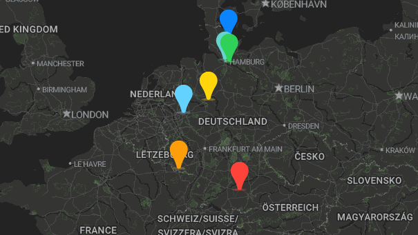 Map of company locations