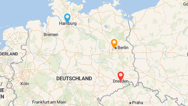 Map of company locations