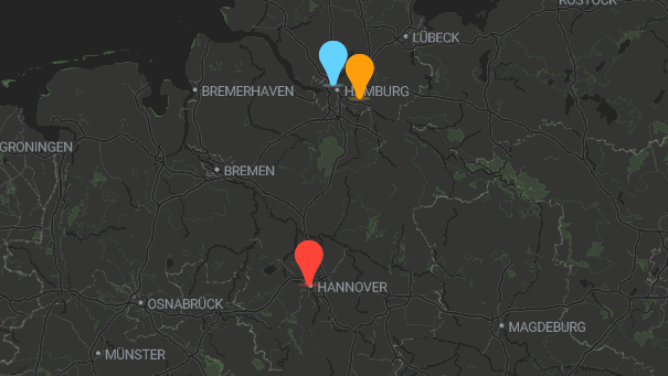 Map of company locations