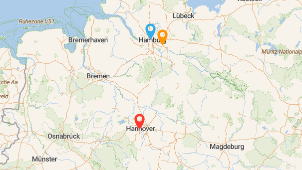 Map of company locations