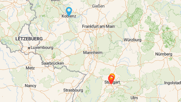 Map of company locations
