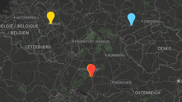 Map of company locations