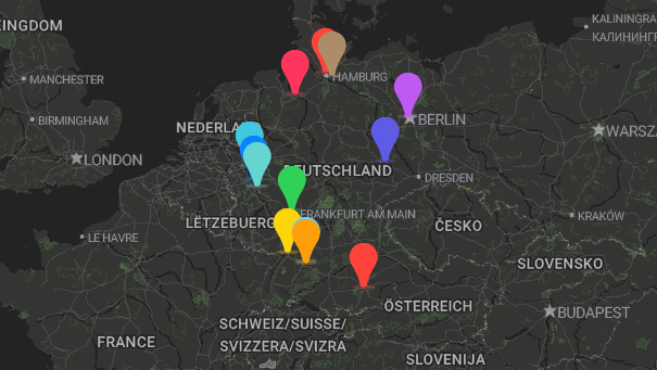 Map of company locations