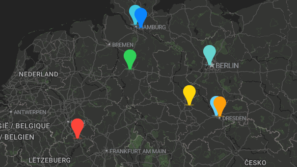Map of company locations