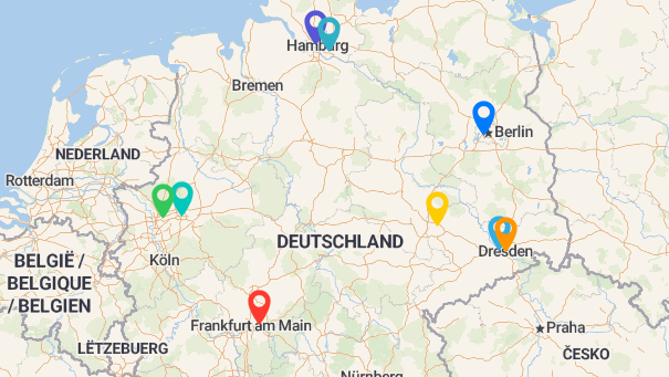 Map of company locations