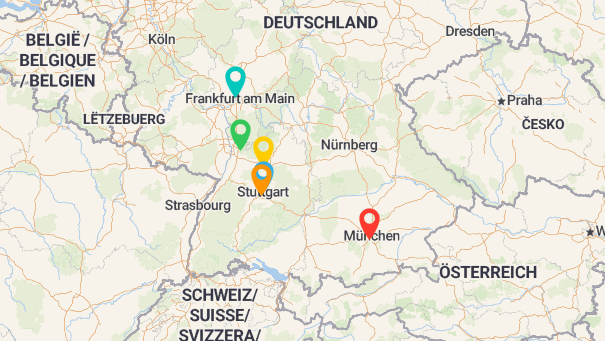 Map of company locations