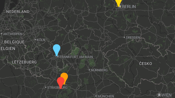 Map of company locations