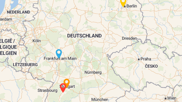 Map of company locations