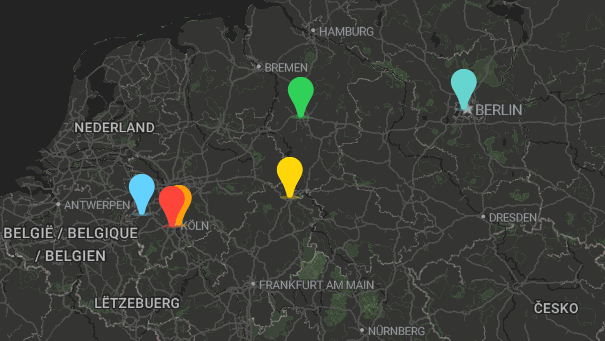 Map of company locations