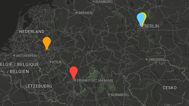 Map of company locations