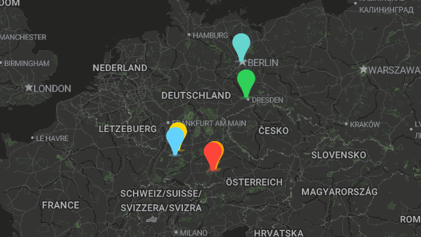 Map of company locations