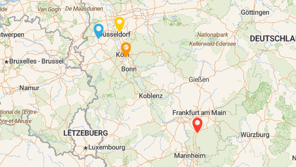 Map of company locations