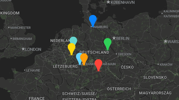 Map of company locations