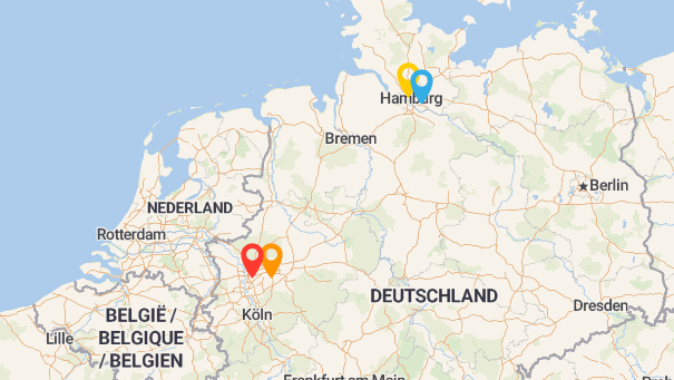 Map of company locations