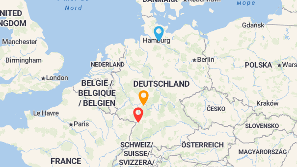 Map of company locations