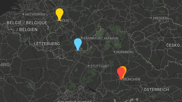 Map of company locations