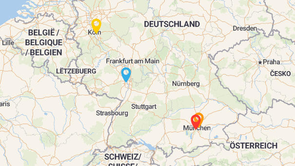 Map of company locations
