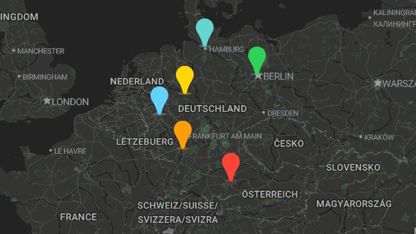 Map of company locations