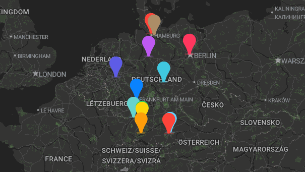 Map of company locations