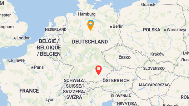 Map of company locations