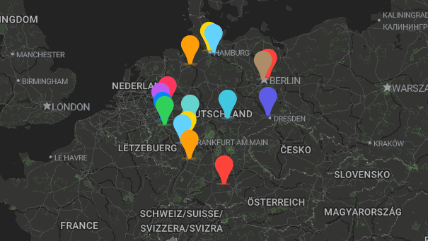 Map of company locations