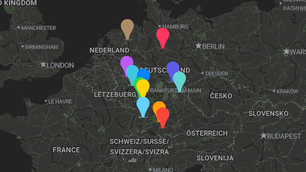 Map of company locations