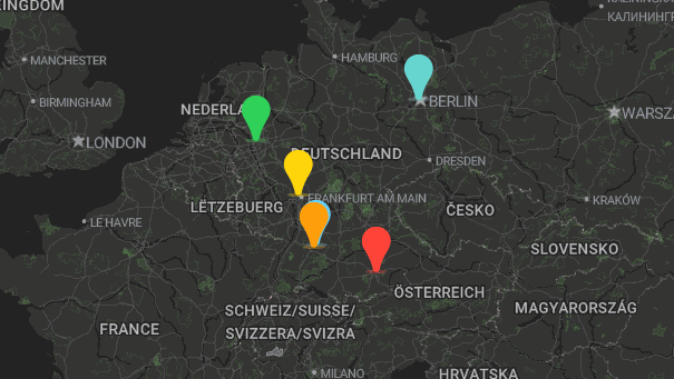 Map of company locations