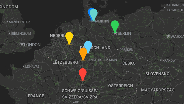 Map of company locations