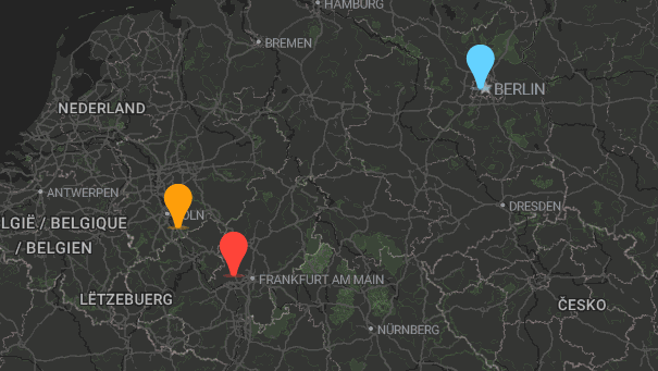 Map of company locations