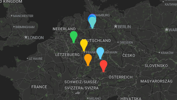 Map of company locations