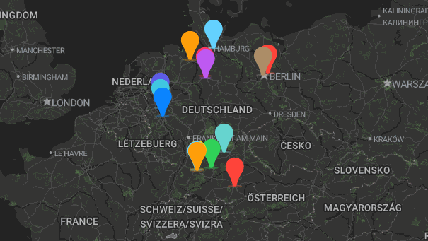 Map of company locations