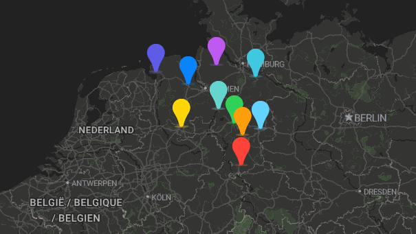 Map of company locations